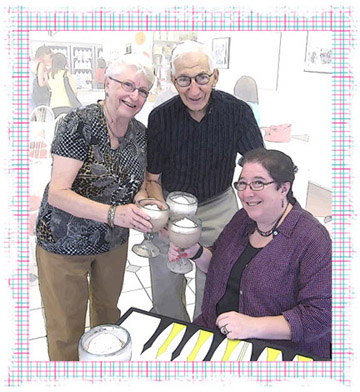 Sheryl & her parents toasting their chocolate malts!